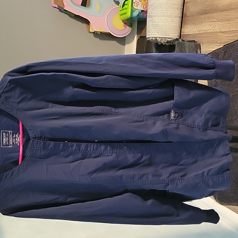 Cherokee Workwear, 2X, scrub jacket, navy blue